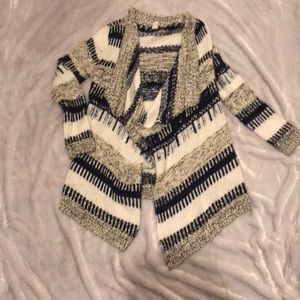West 36th sweater cardigan navy and cream Small